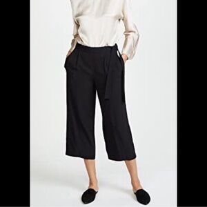 Vince Belted Culotte Black Pants Wide Leg Cropped Pants 8